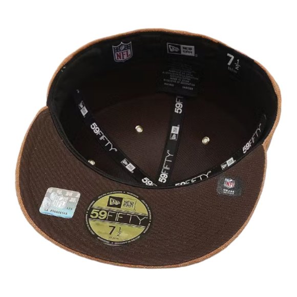 Las Vegas Oakland Raiders 59FIFTY Fitted Hat Cap Wheat Suede Pack - Picture 8 of 13